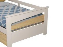 Cama dupla 2 x 90 x 190 cm em MDF cor natural e bege - LURAVO