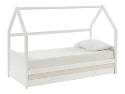 Cama dupla cabana 2 x 90 x 190 cm em madeira de pinho branco - HURRA