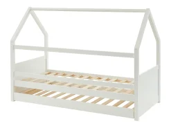 Cama dupla cabana 2 x 90 x 190 cm em madeira de pinho branco - HURRA