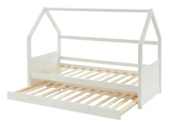 Cama dupla cabana 2 x 90 x 190 cm em madeira de pinho branco - HURRA