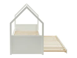 Cama dupla cabana 2 x 90 x 190 cm em madeira de pinho branco - HURRA