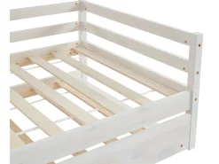 Cama dupla criança 2 x 90 x 190 cm Pinho maciço e MDF esbranquiçado com colchão AEDAN II