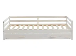 Cama dupla de criança 2 x 90 x 190 cm Pinho maciço e MDF esbranquiçado AEDAN II