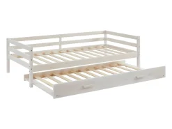 Cama dupla de criança 2 x 90 x 190 cm Pinho maciço e MDF esbranquiçado AEDAN II