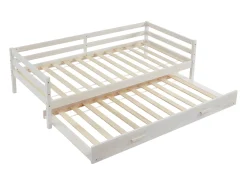 Cama dupla de criança 2 x 90 x 190 cm Pinho maciço e MDF esbranquiçado AEDAN II