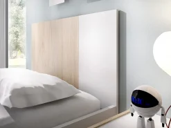 Cama dupla de criança 2x90x190 cm cor natural e branco com sommier - SONIA