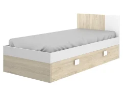 Cama dupla de criança 2x90x190 cm cor natural e branco com sommier - SONIA