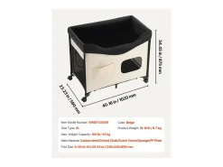 Cama Elevada SucceBuy para Cães Gatos, Cama de Acampamento para Animais de Estimação Dobrável, Cama para Cães de Tecido Oxford 600D e Veludo Holandês