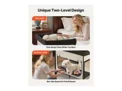 Cama Elevada SucceBuy para Cães Gatos, Cama de Acampamento para Animais de Estimação Dobrável, Cama para Cães de Tecido Oxford 600D e Veludo Holandês