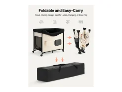 Cama Elevada SucceBuy para Cães Gatos, Cama de Acampamento para Animais de Estimação Dobrável, Cama para Cães de Tecido Oxford 600D e Veludo Holandês