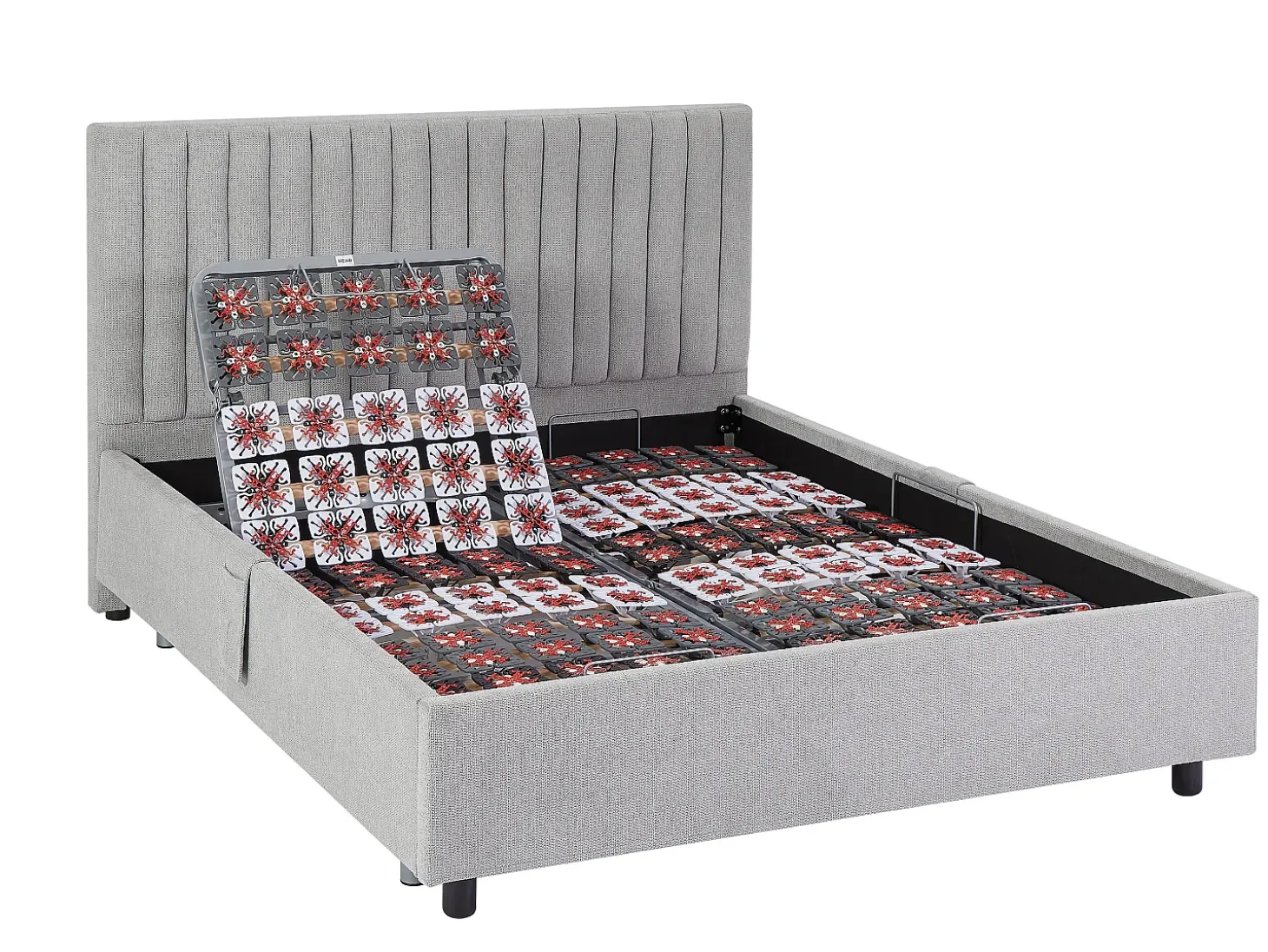 Cama elétrica articulada decorativa sommier colchão memória forma 2x70x190 cm cinza SASORA