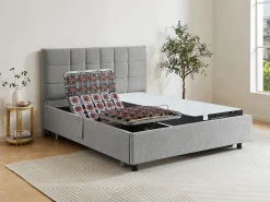 Cama elétrica articulada decorativa sommier colchão molas ensacadas 2x70x190cm cinza MANAM