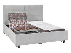 Cama elétrica articulada decorativa sommier colchão látex 2x70x190 cm tecido cinza JOFAR