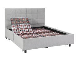 Cama elétrica articulada decorativa sommier colchão látex 2x70x190 cm tecido cinza JOFAR