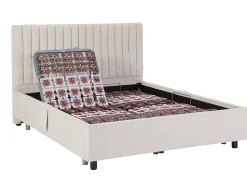 Cama elétrica articulada decorativa sommier colchão memória forma 2x80x200 cm bege SASORA