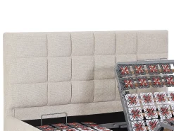 Cama elétrica articulada decorativa sommier colchão látex 2x70x190 cm tecido bege JOFAR