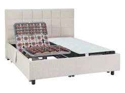 Cama elétrica articulada decorativa sommier colchão molas ensacadas 2x70x190 cm bege MANAM