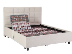 Cama elétrica articulada decorativa sommier colchão molas ensacadas 2x70x190 cm bege MANAM