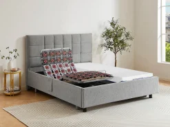 Cama elétrica articulada decorativa sommier colchão memória forma 2x70x190 cm cinza EREGA