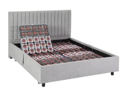 Cama elétrica articulada decorativa sommier colchão látex 2x70x190 cm tecido cinza TIARI
