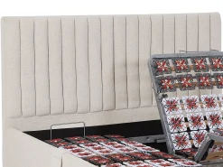 Cama elétrica articulada decorativa sommier colchão látex 2x70x190 cm tecido bege TIARI