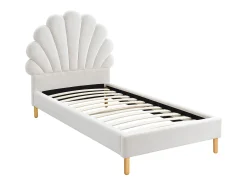 Cama em forma de concha 90 x 190 cm em veludo bege - MOANA