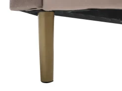 Cama em formato de concha, 140 x 190 cm, em veludo bege - LIVAYA