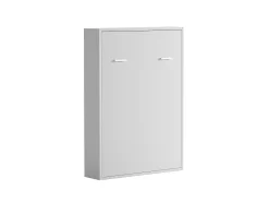 Cama embutida vertical de 140 x 200 cm branca com colchão - MALINA II