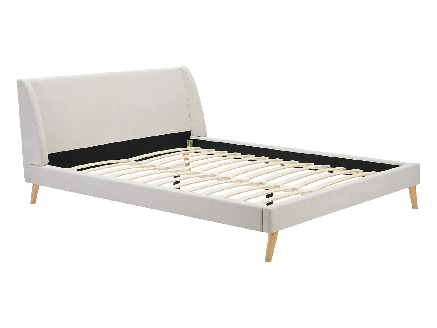 Cama escandinava 160x200 cm tecido bege - BENEDICTE