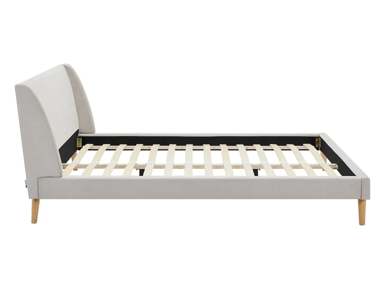 Cama escandinava 160x200 cm tecido bege - BENEDICTE