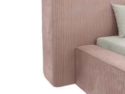 Cama espaço arrumação 180x200 cm veludo canelado cor-de-rosa + colchão - TIMANO