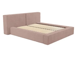 Cama espaço arrumação 180x200 cm veludo canelado cor-de-rosa - TIMANO