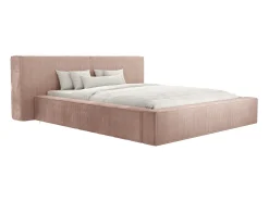Cama espaço arrumação 180x200 cm veludo canelado cor-de-rosa - TIMANO