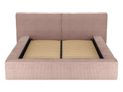 Cama espaço arrumação 180x200 cm veludo canelado cor-de-rosa - TIMANO