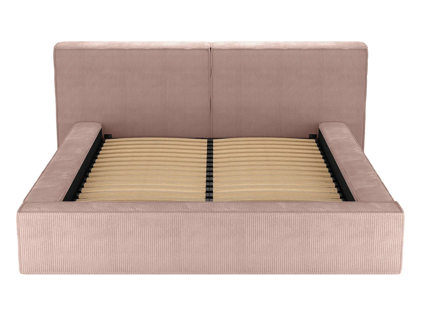 Cama espaço arrumação 180x200 cm veludo canelado cor-de-rosa - TIMANO