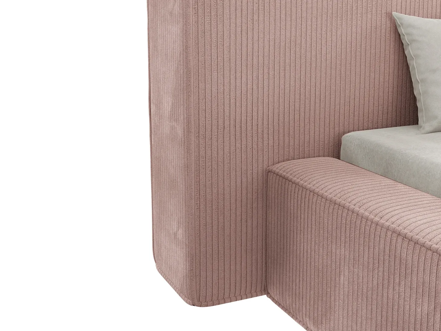 Cama espaço arrumação 180x200 cm veludo canelado cor-de-rosa - TIMANO