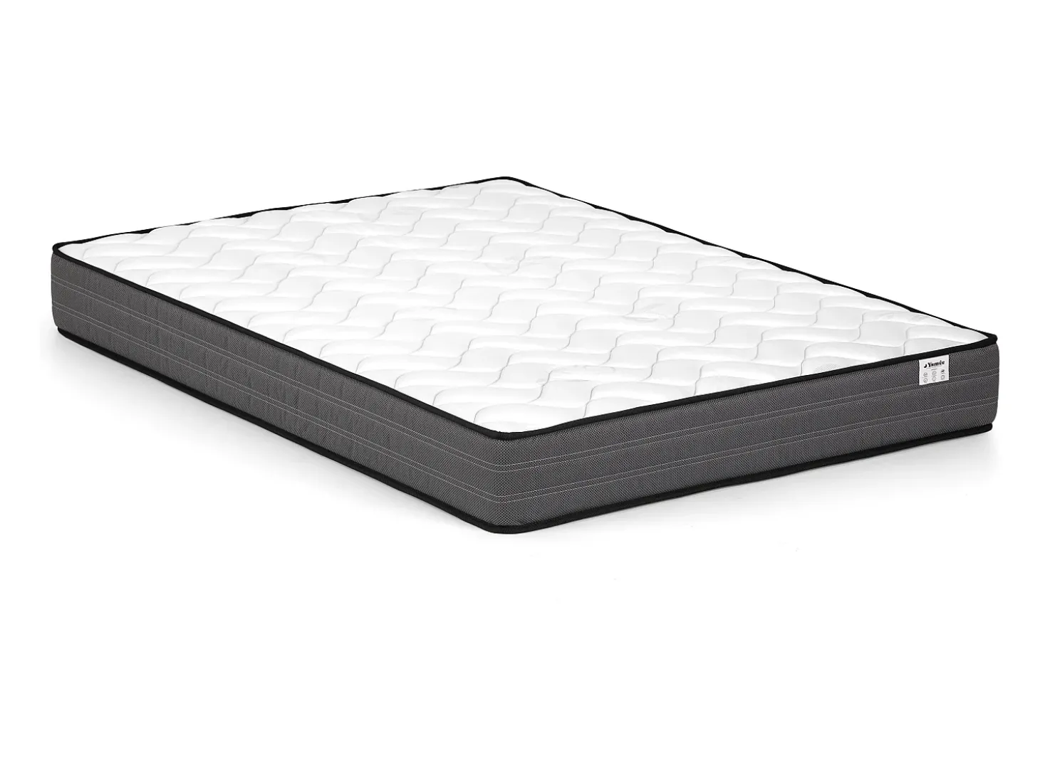 Cama espaço de arrumação 160x200 cm natural e branco com LEDs + colchão - ELYNIA