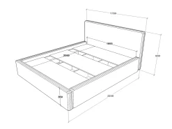 Cama estofada Almo haaus, 200 x 160 cm, Cobre