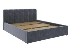 Cama estofada Almo haaus, 200 x 140 cm, Cinzento claro