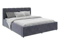 Cama estofada Almo haaus, 200 x 160 cm, Cinzento claro