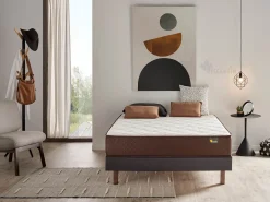 Cama estofada DESCANSIN 150x190 Cinza, Máximo Conforto