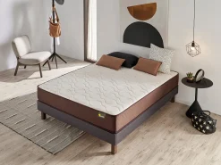 Cama estofada DESCANSIN 90x200 Cinza, Máximo Conforto