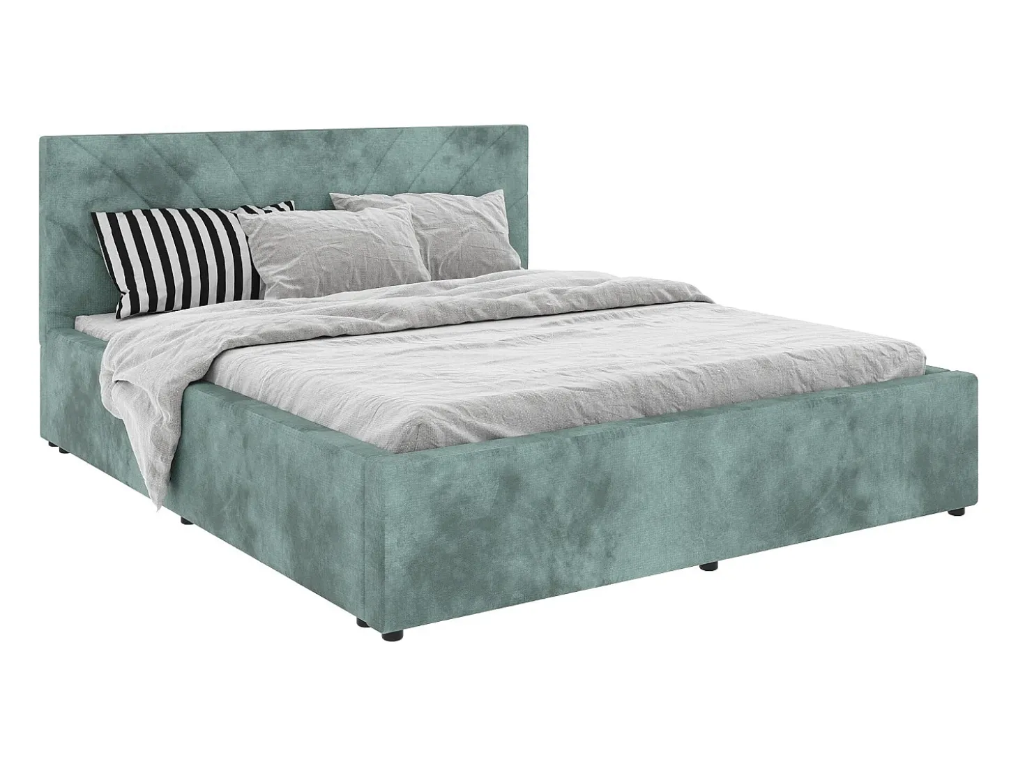 Cama estofada Fargo haaus, 200 x 160 cm, Turquesa