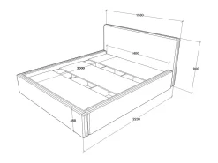 Cama estofada Fargo haaus, 200 x 140 cm, Cobre