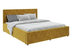 Cama estofada Fargo haaus, 200 x 140 cm, Ocre