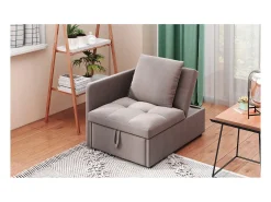 Cama estofada, sofá-cama, sofá multifuncional 3 em 1 em linho, ajustável