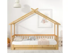 Cama Gaveta - cama cabine para criança 90(180)x200cm em madeira maciça - Natural