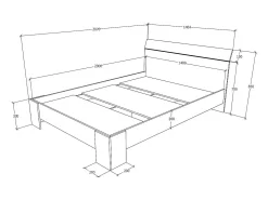 Cama haaus Pedro 140x200 cm carvalho artisan/antracite
