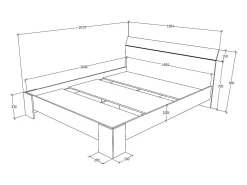 Cama haaus Pedro 160x200 cm carvalho artisan/antracite