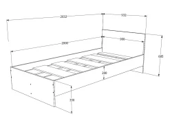 Cama haaus Remi 90x200 cm carvalho Sonoma